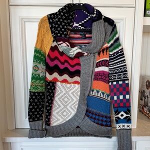 Desigual Patchwork Knit Sweater-Size M